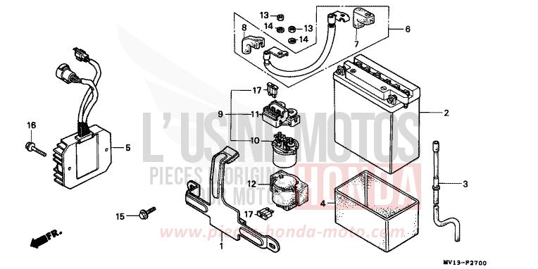 BATTERY for Africa Twin 750 SPACE BLUE (PB136I) from 1992